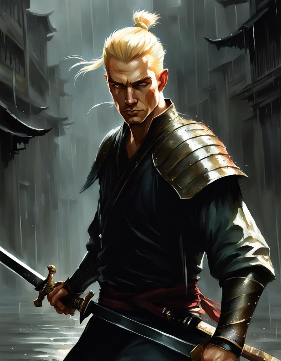 Ominous Fantasy Swordsman Portrait in Photorealism