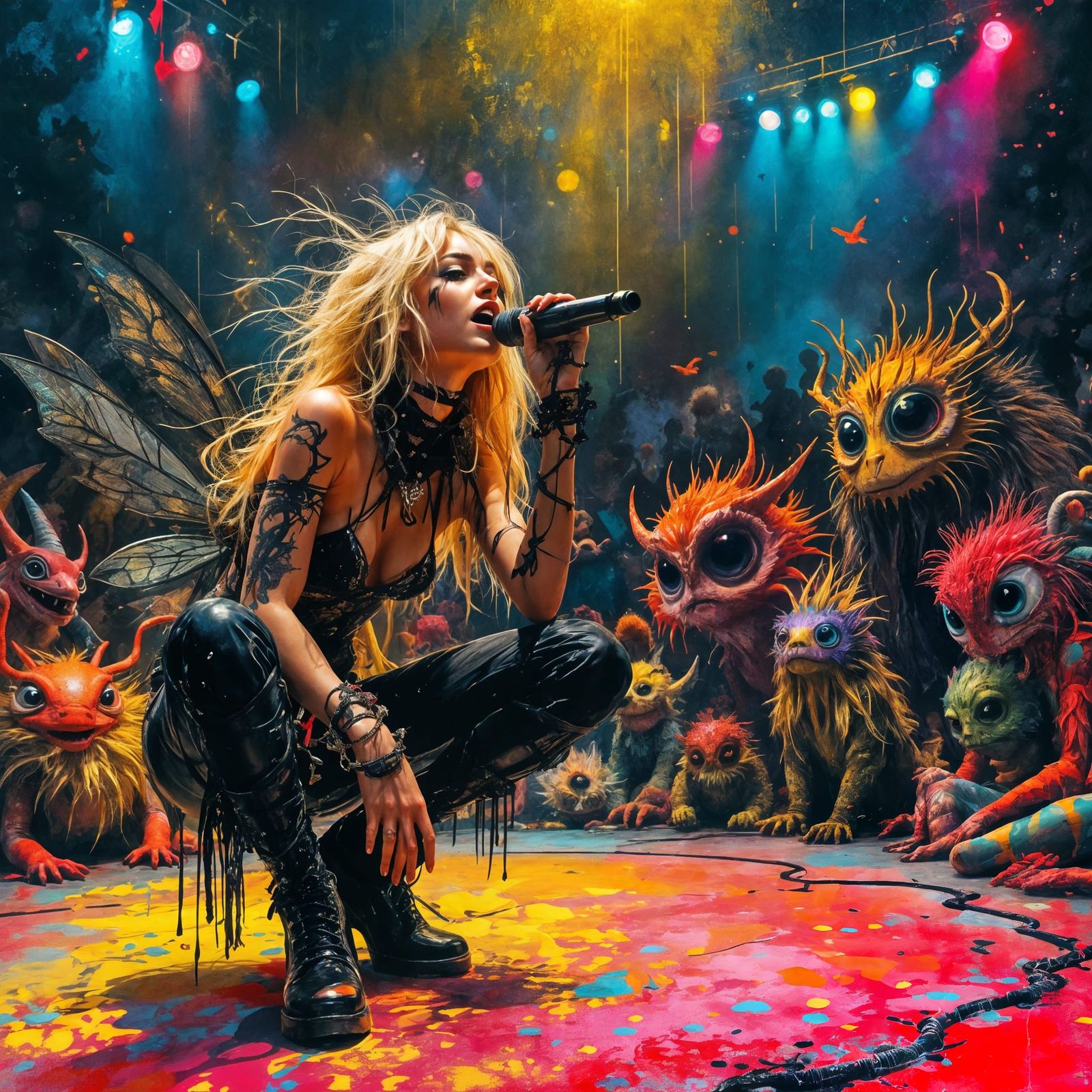 Grunge Fairy Rockstar Performs at a Fantastical Concert