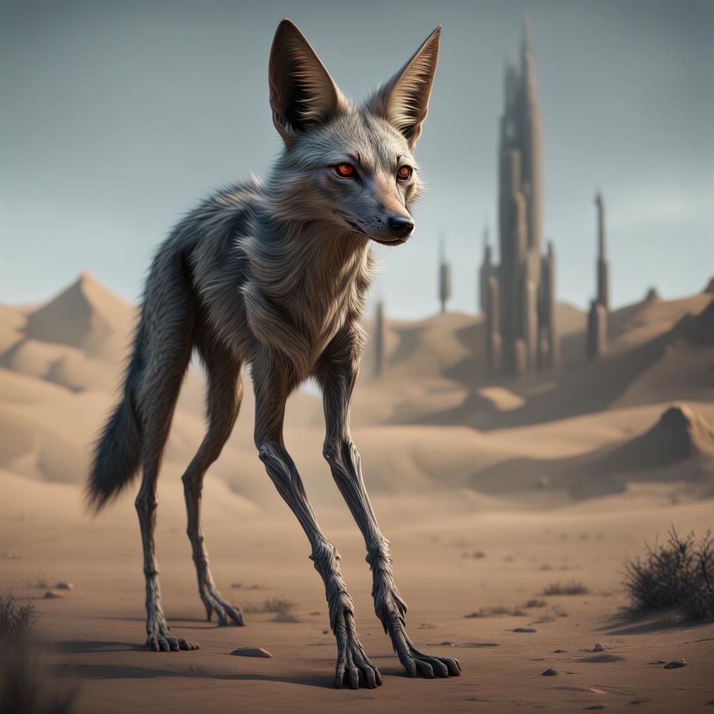 Detailed Jackal Matte Painting in 8k