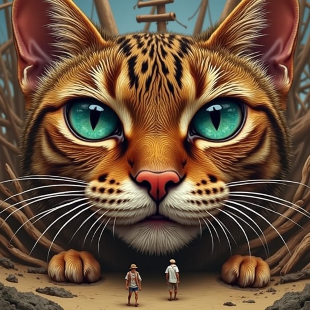 Hyperrealistic Shipwreck Survivors Stranded on Beach