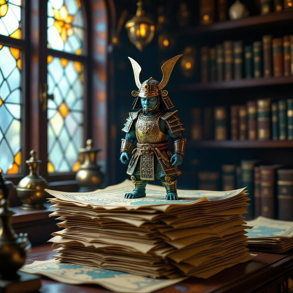 Clockwork Dragon on Antique Maps, Fantasy Concept Art