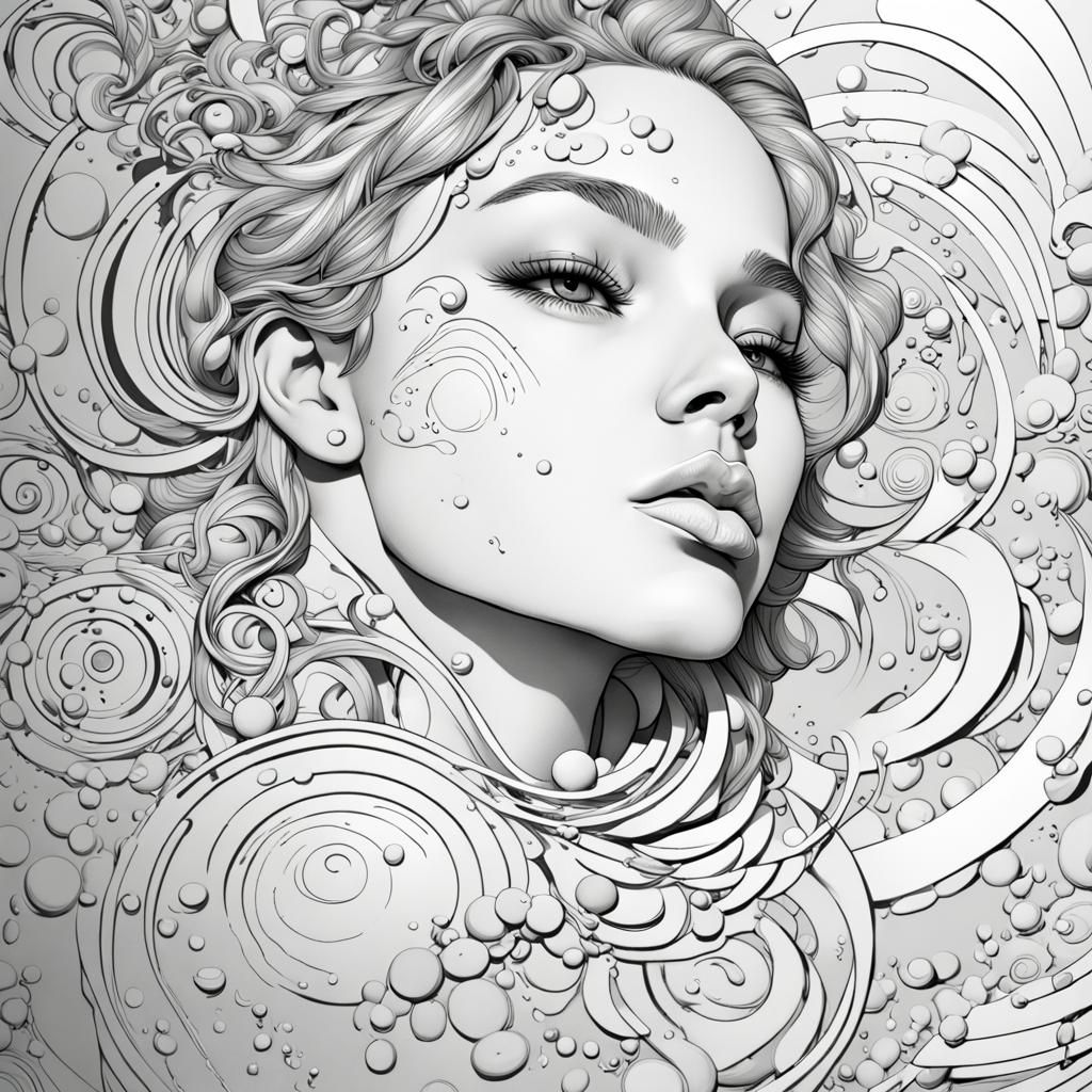 Detailed Spiral and Circle Coloring Page Design