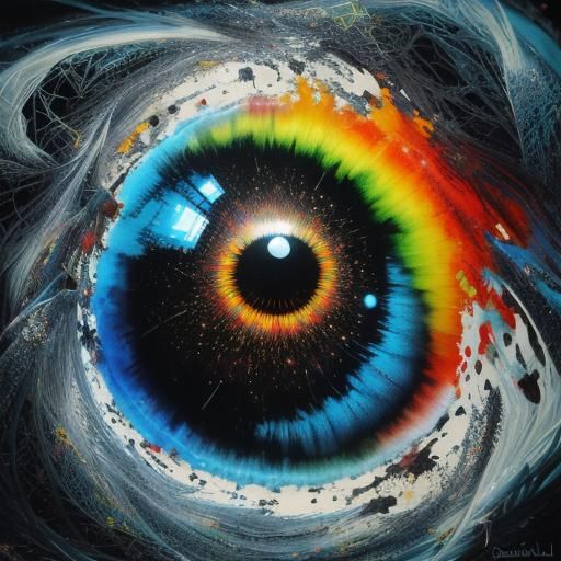 Detailed Fractal Photo of Sparrows in Geometric Design