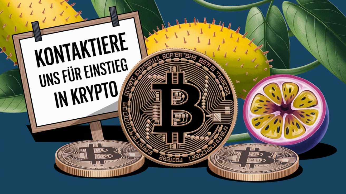 Bitcoin Coins and Cryptocurrency Investment Sign in Photorea...