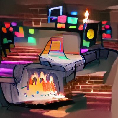 90s High School Party by Warm Fireplace