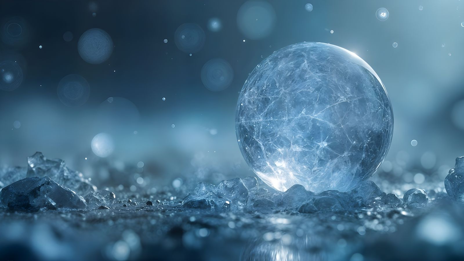 Hyperrealistic Goddess of Ice in Atomic Detail