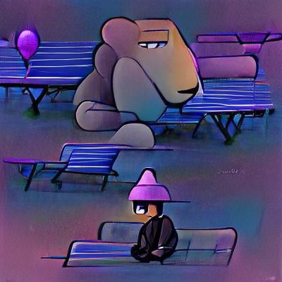 Lonely Figure on Desolate Landscape