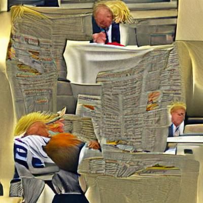 Donald Trump Reading Newspaper Portrait