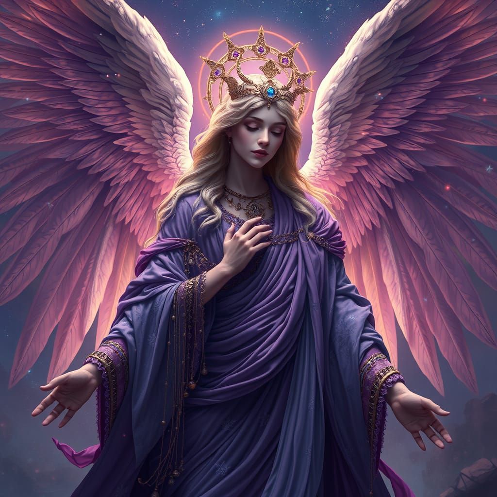 Ethereal Divine Angel in Lemurian Attire