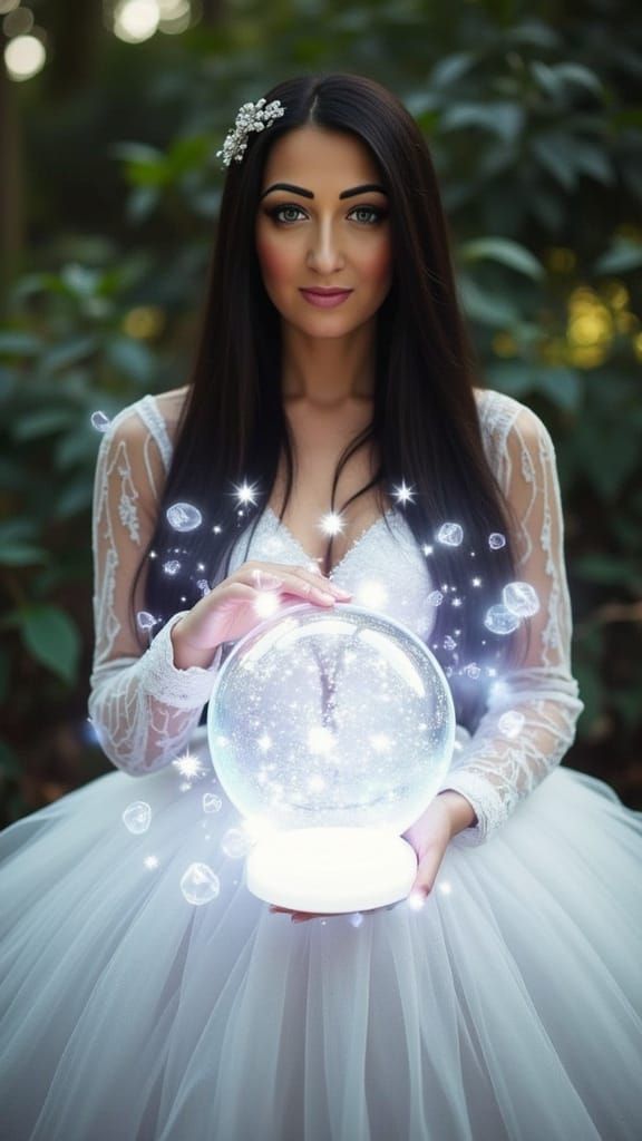 Ballerina in Crystal Globe Fantasy Dreamscape
