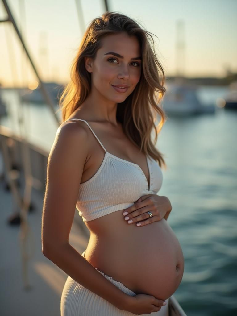 Pregnant Woman Portrait in High Contrast Lighting