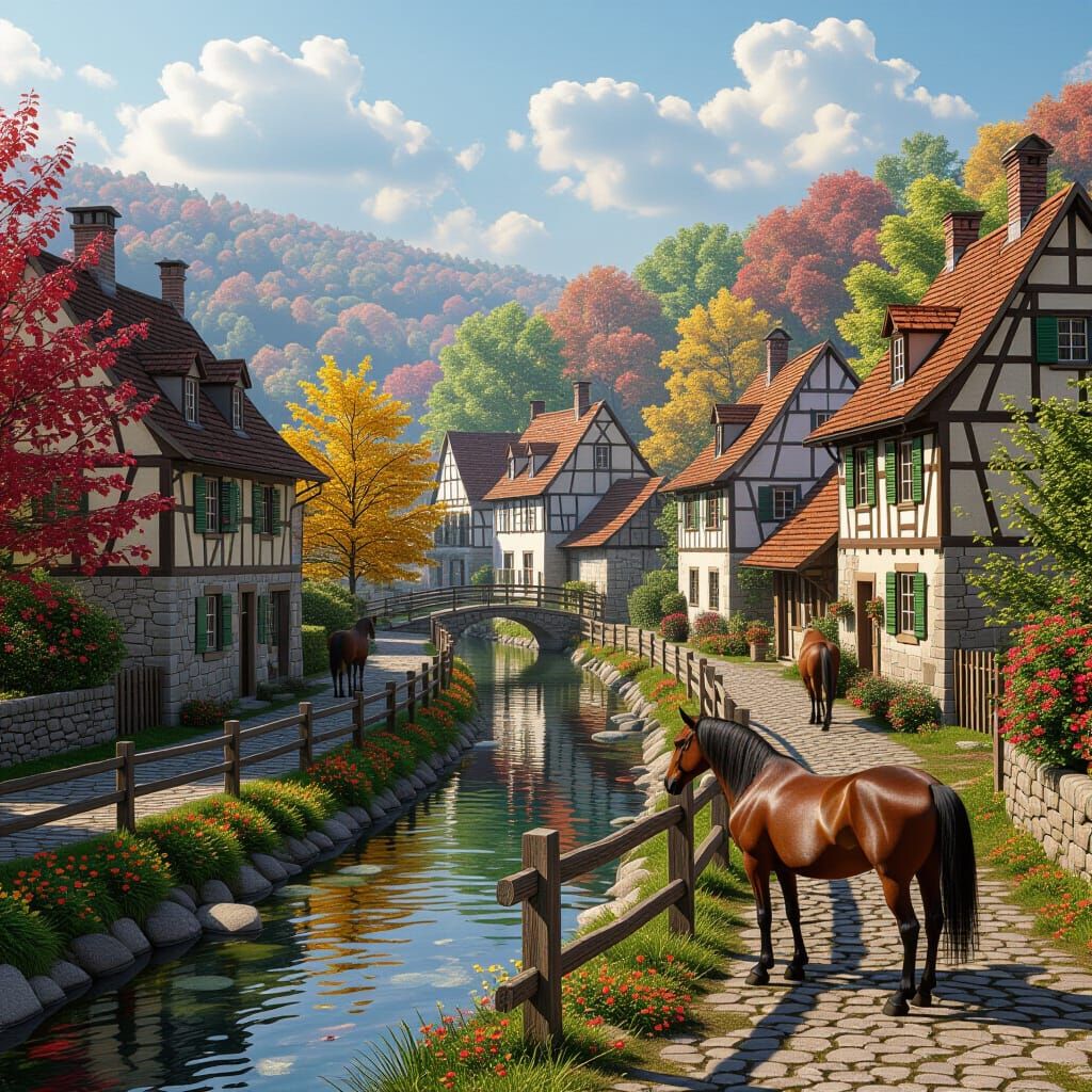 Charming 18th Century Village by a Stream