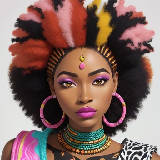 Zebra Fashion in African Art Style