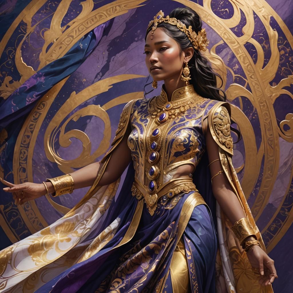 Marble Being in Gold Attire Concept Art