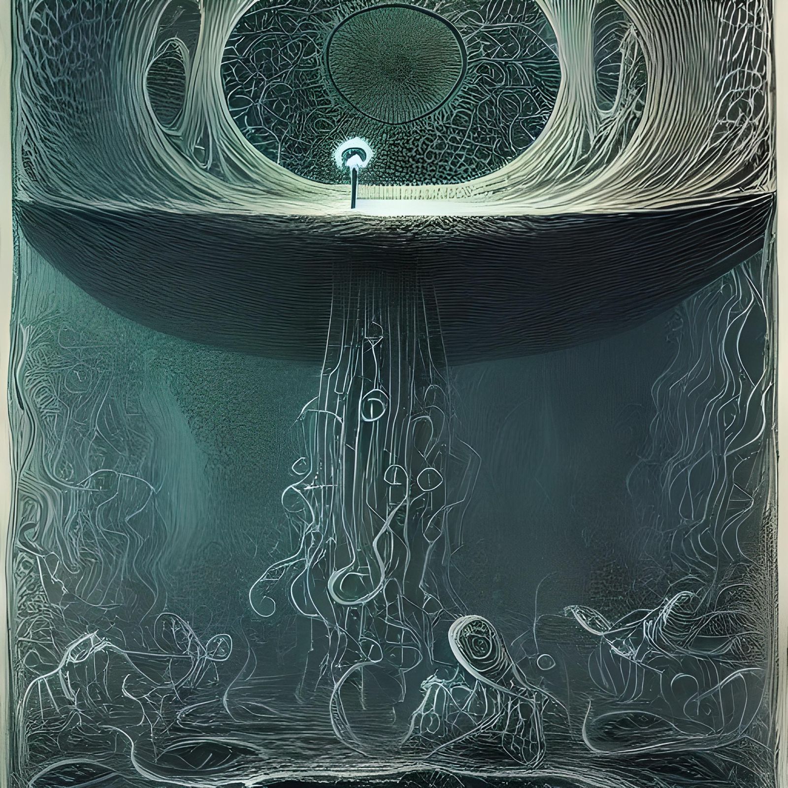 Surreal Dream Journal with Shadowy Figures