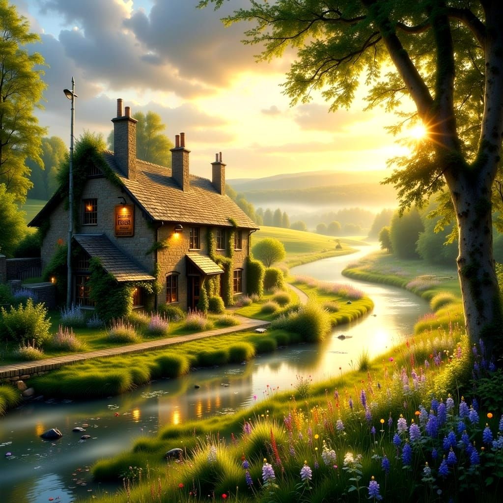 English Countryside in Vibrant Spring Bloom