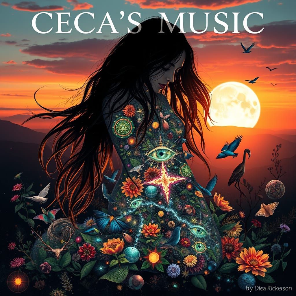 Surreal Bio Art Album Cover: CECA's MUSIC