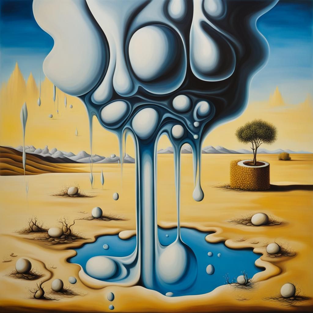 Surreal Rain Evaporation in Dali Style