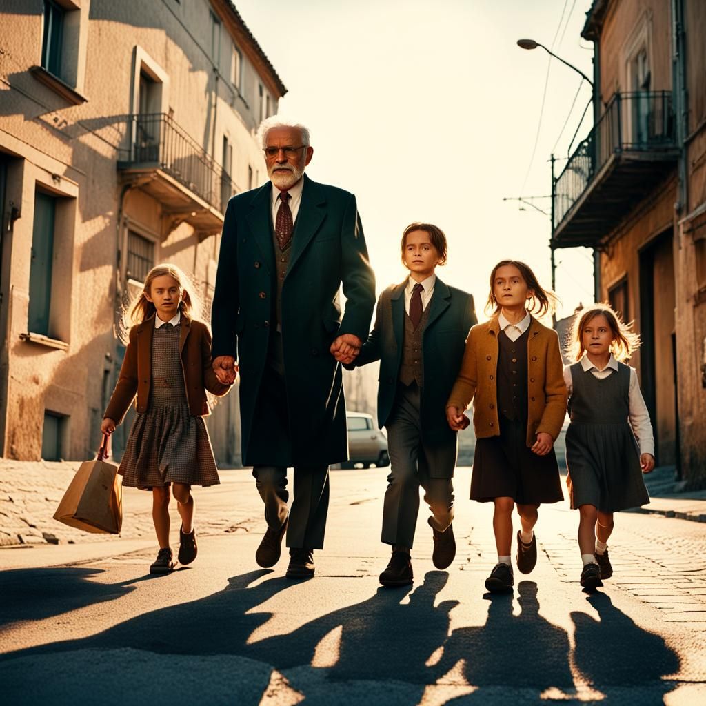 Croatian Grandfather: Crime Film Inspired Street Scene