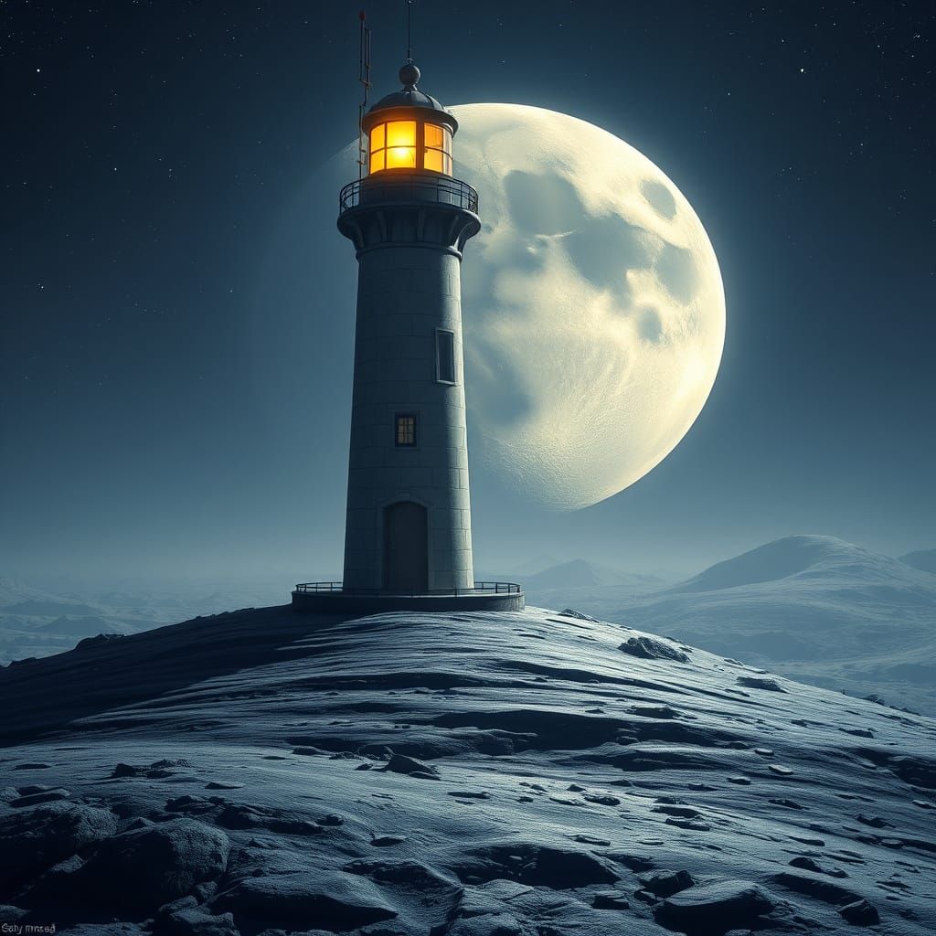 Lunar Lighthouse: Futuristic Beacon of the Moon