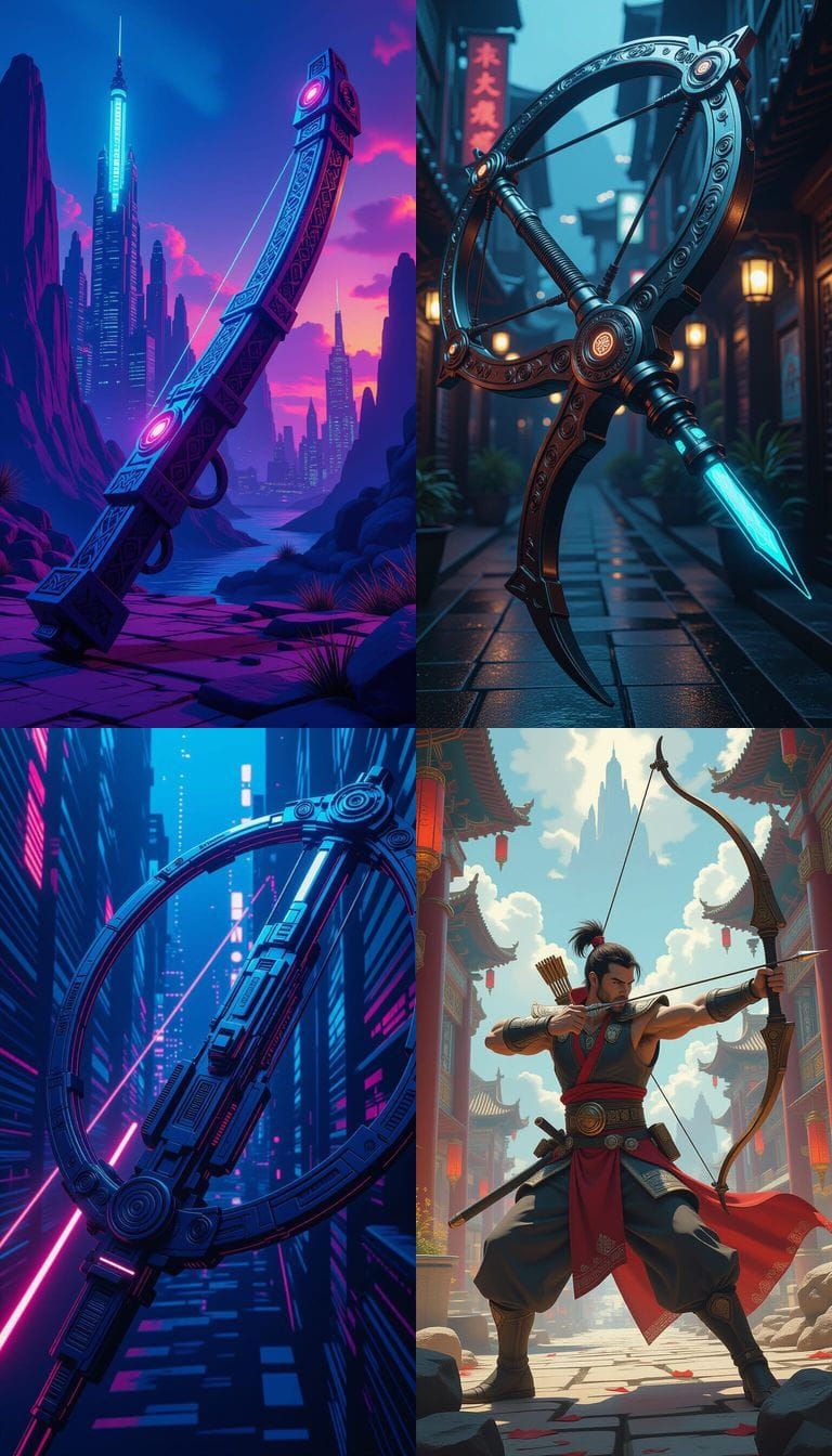 Fantasy Hightech Slingshot Weapon Concept Art