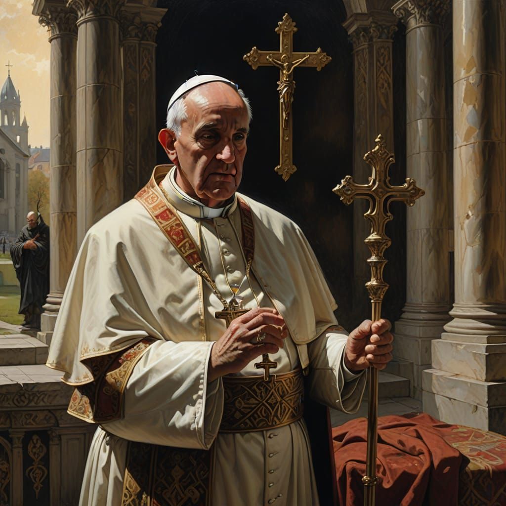 Pope's Supreme Authority in Ornate Roman Splendor