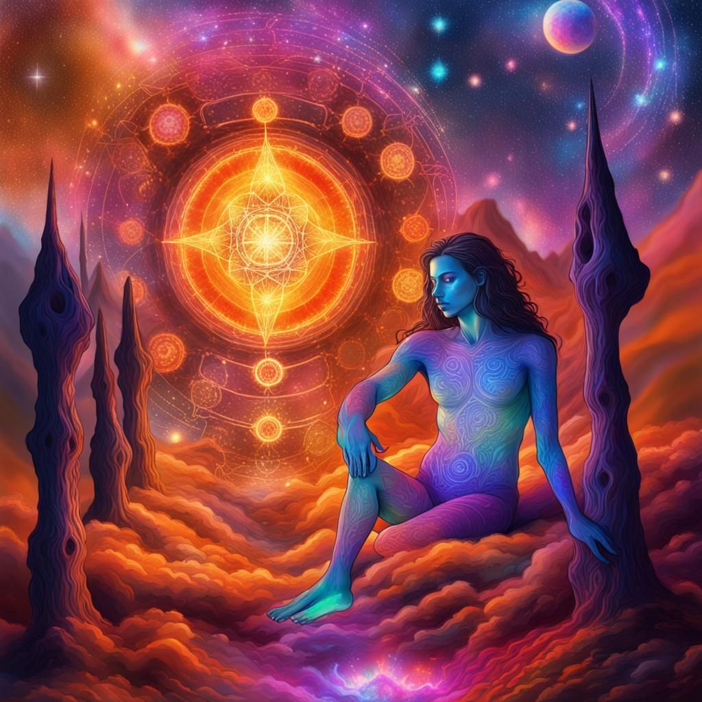 Astral Servitor for Sleep in Amaringo Style