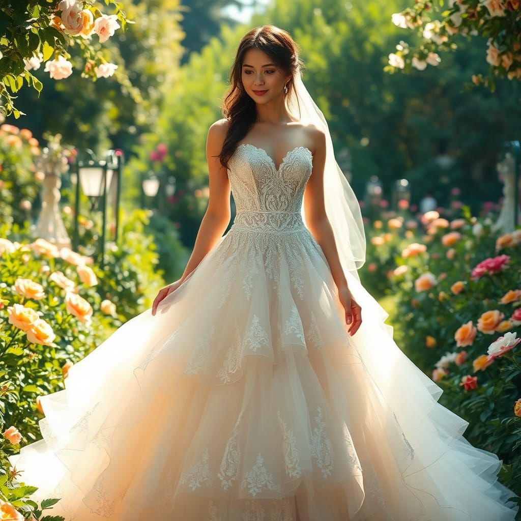 Whimsical Bride in Enchanting Garden