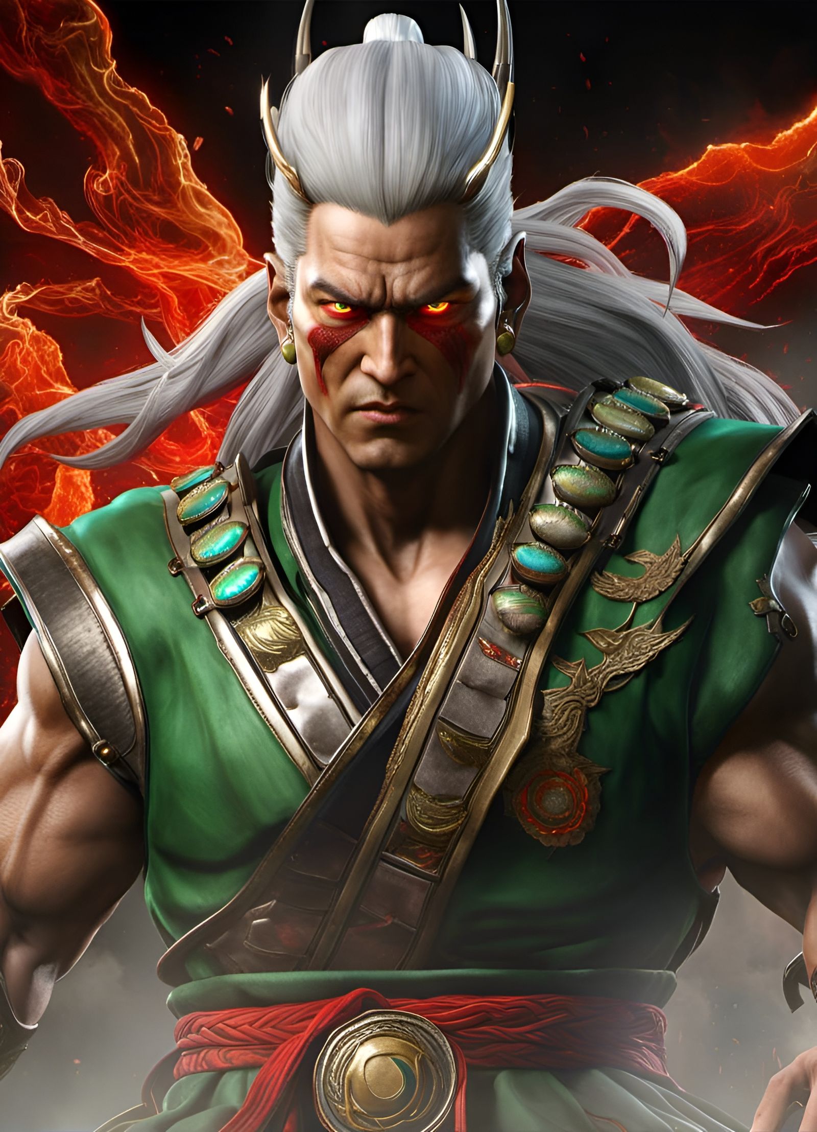 Hyperdetailed Portrait of Fujin, Wind God