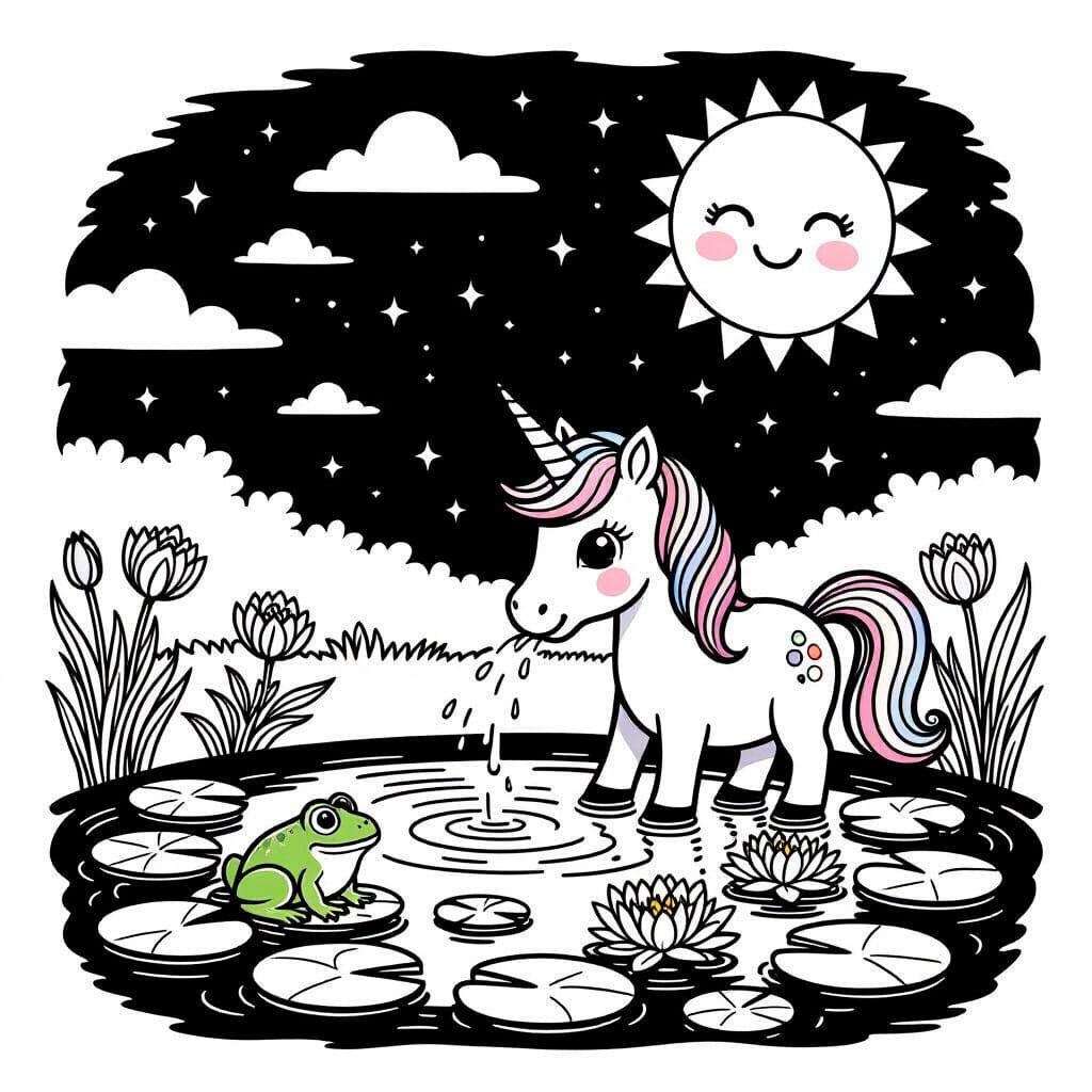 Simple Unicorn Coloring Page for Toddlers