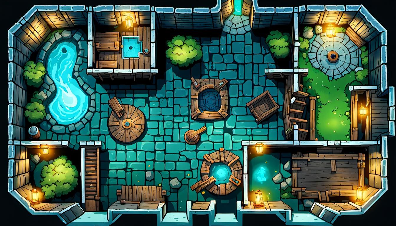 Detailed RPG Sewer Den Map