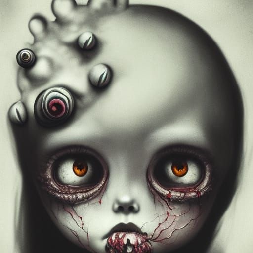 Grotesque Candy Shop Brains in Biopunk Dreamcore Style