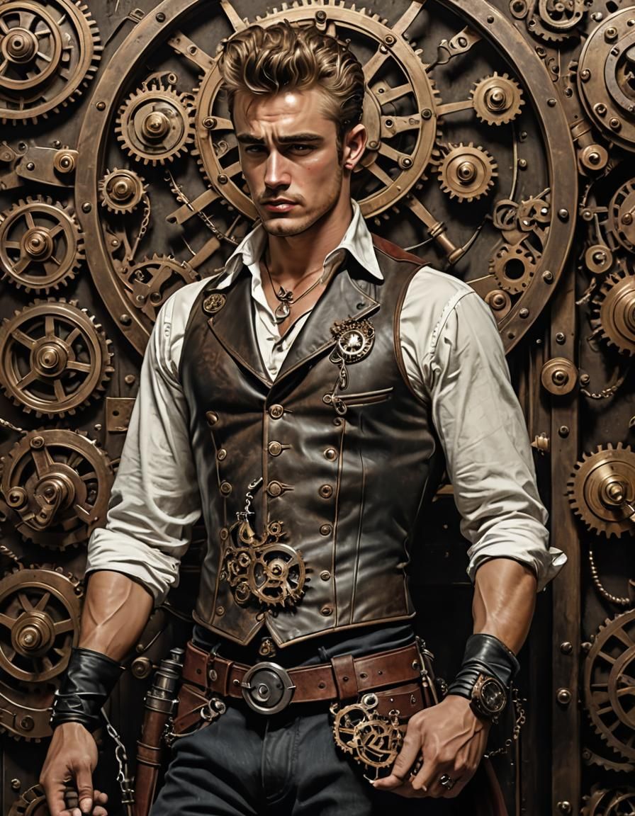 Steampunk James Dean with Corset and Grappling Hook
