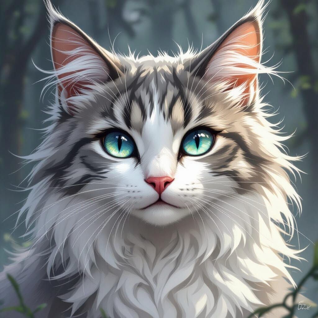 Ivypool: Feline Warrior in Mystical Forest