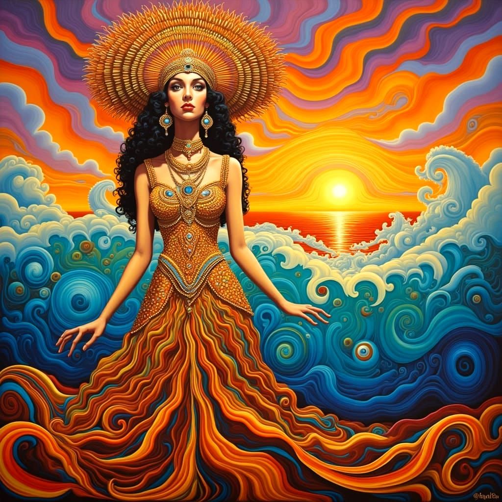 Hyperdetailed Art Nouveau Woman in Soft Colours