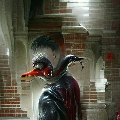 Sinister Bird Ducalle in Digital Painting Style