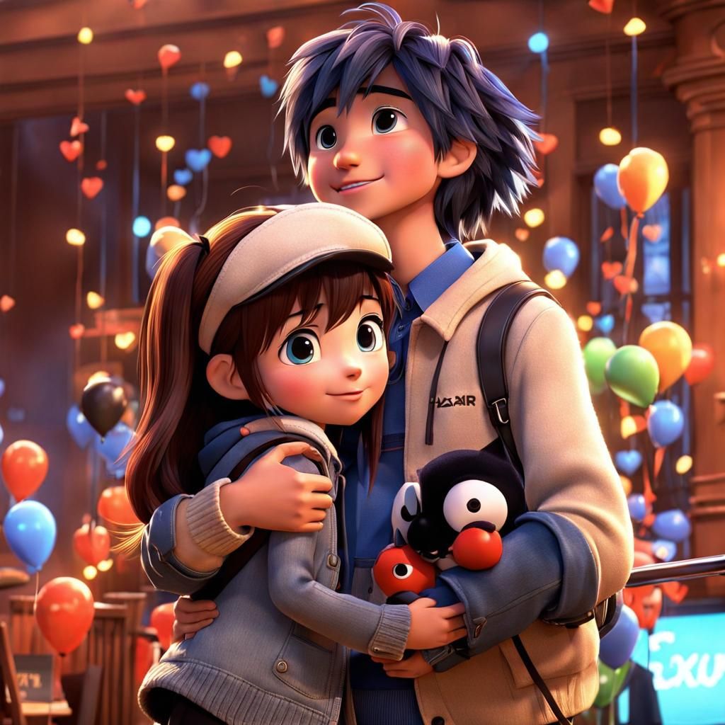 Girl Meets Boyfriend: Pixar-Style 3D Anime Reunion