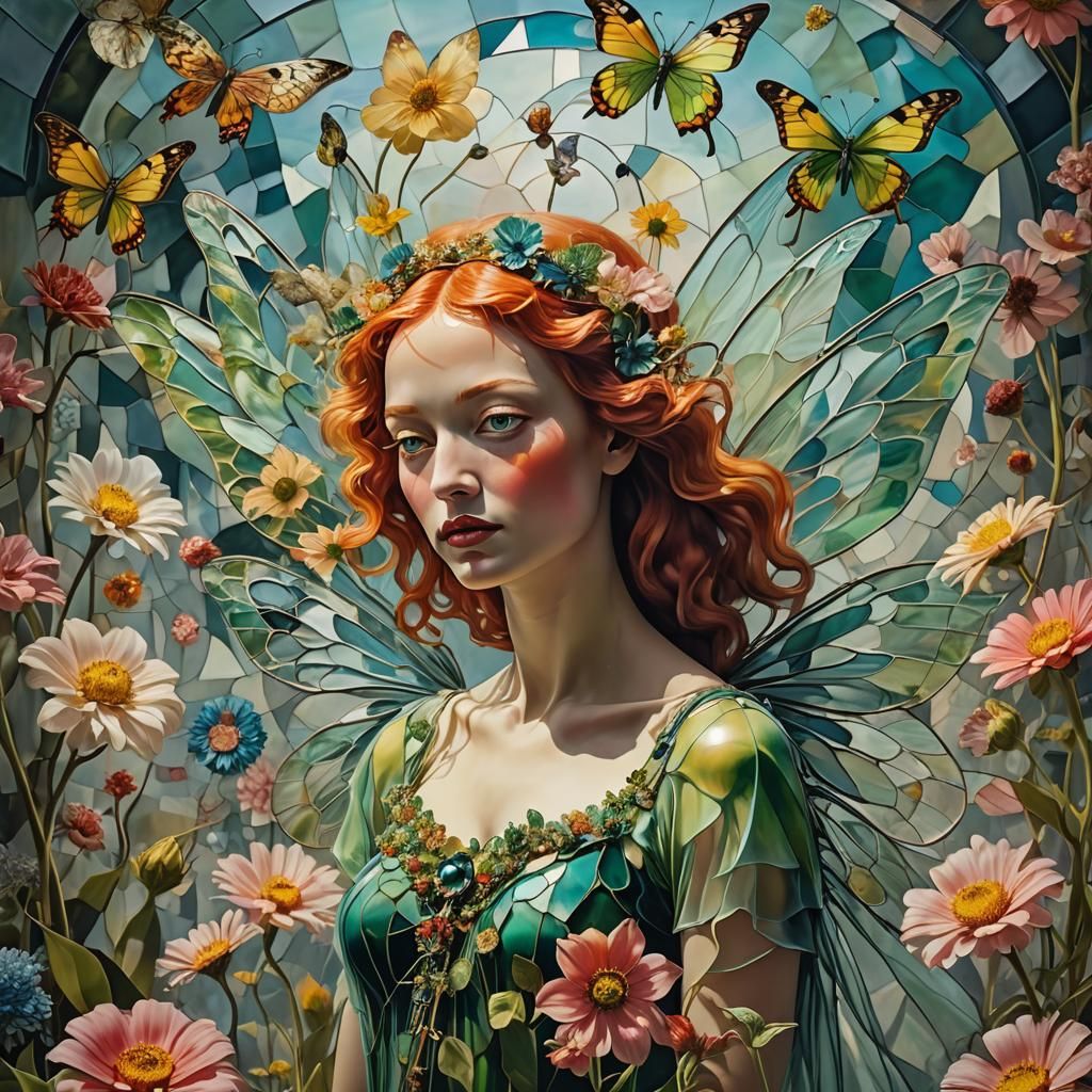 Winged Flower Fairy in a Surreal Dreamscape