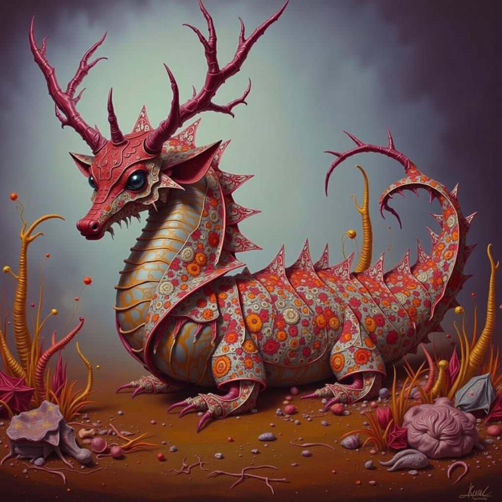 Coral Armored Seahorse in Vibrant Ocean