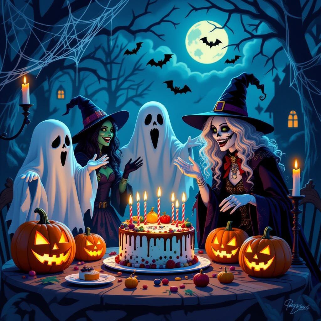 Spooky Birthday Party With Ghosts and Ghouls