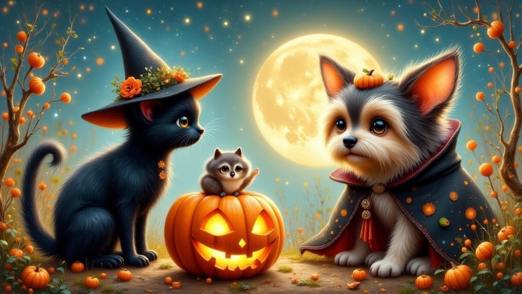 Halloween Animals in Whimsical Costumes