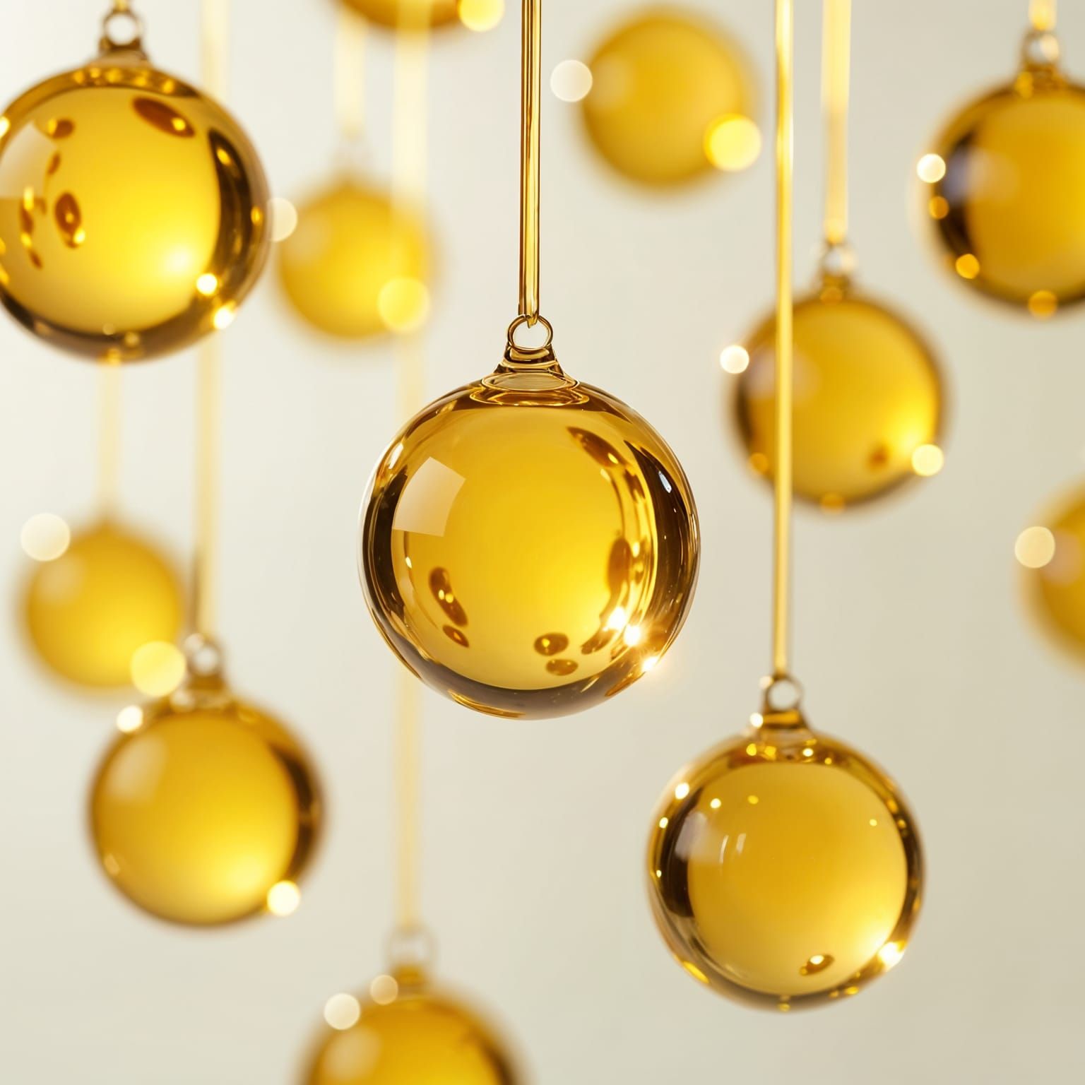 Macro Photography of Illuminated Yellow Spheres