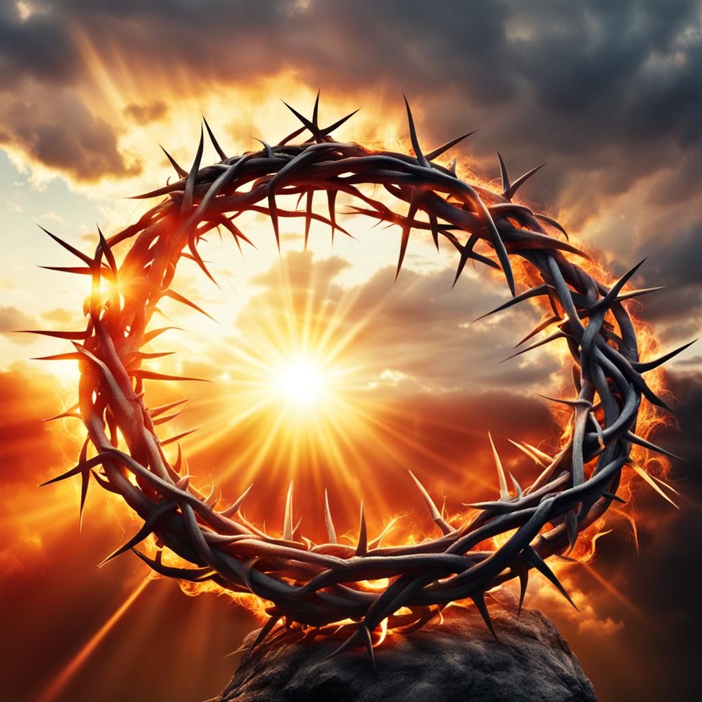Fiery Crown of Thorns in Divine Light
