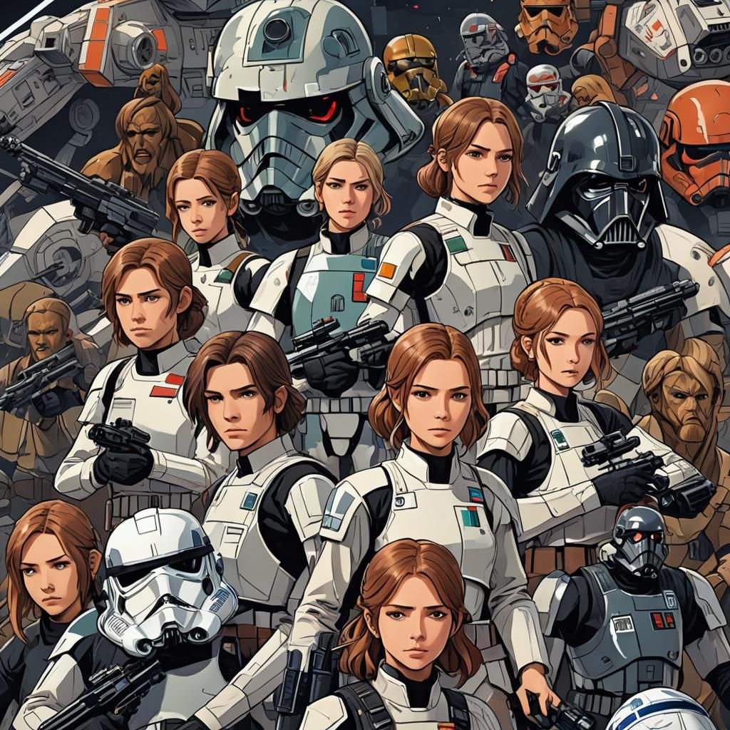 Bad Batch Star Wars in Anime Style