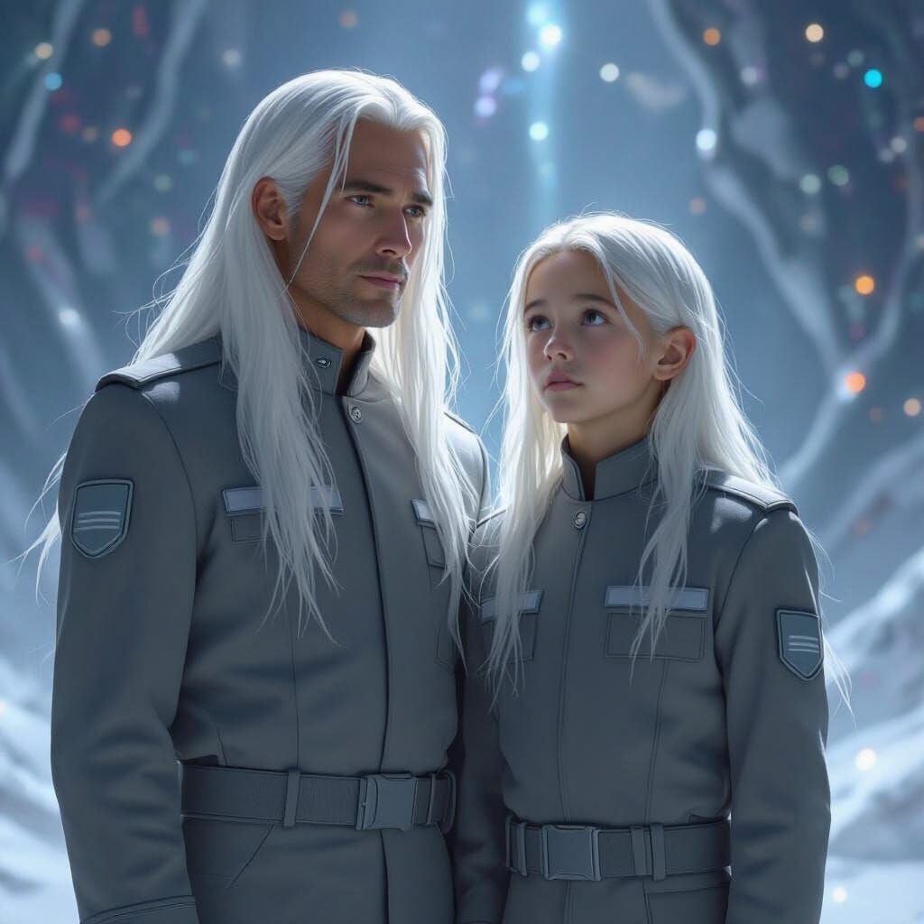 Pleiadian Family in Futuristic Concept Art Style