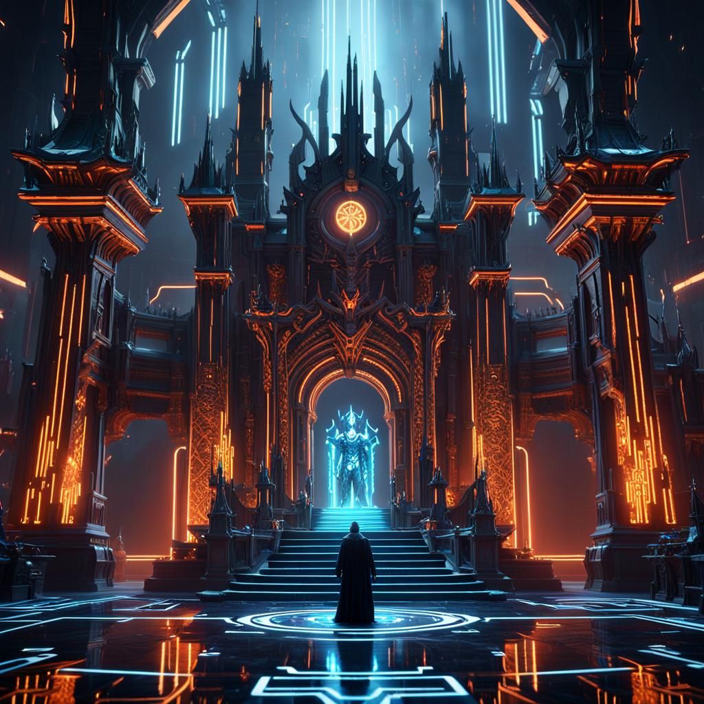 Dark Lord on Techno Throne: Digital Matte Painting