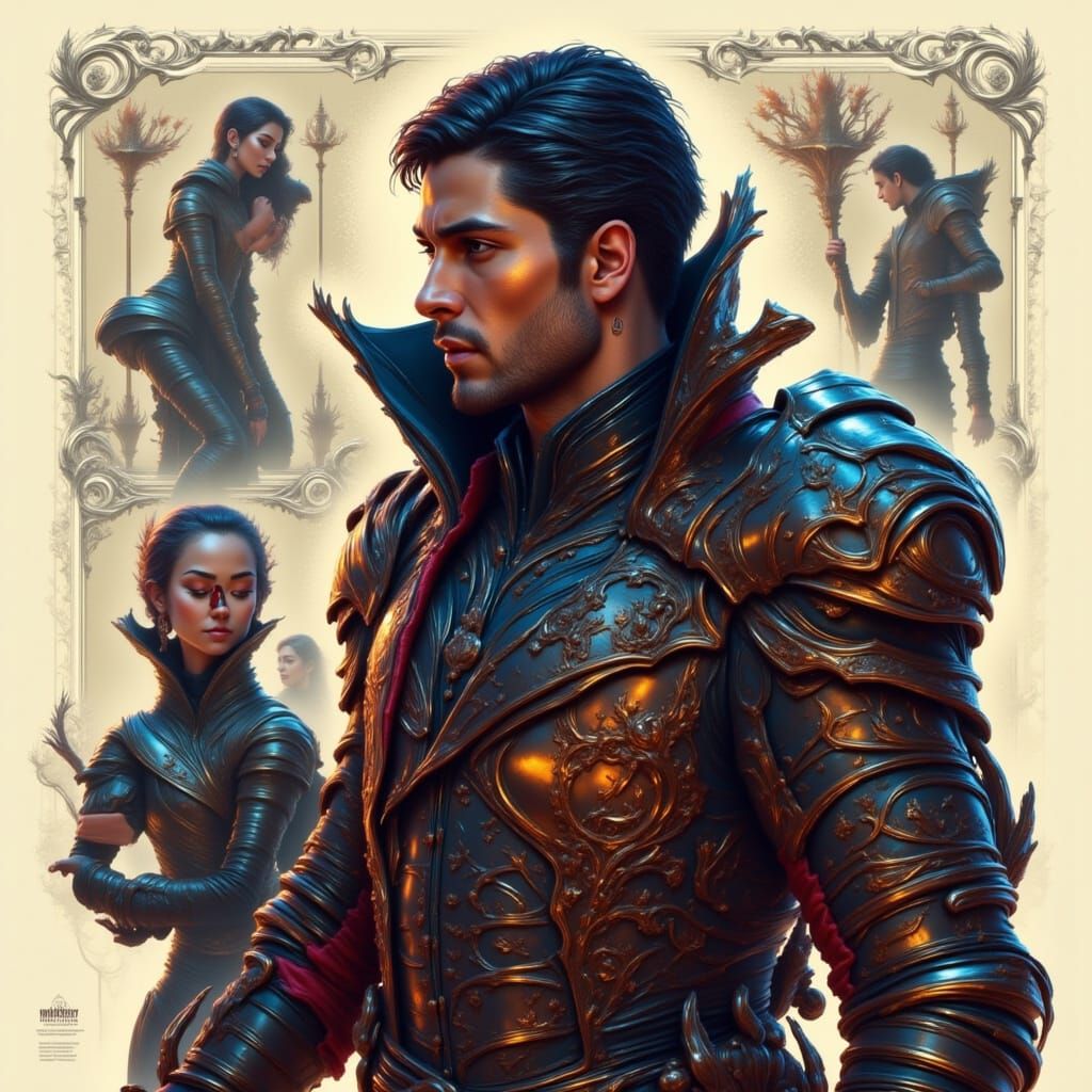 Portrait--Cyberpunk WARRIOR ORC PRINCE deciduous bold scribe...