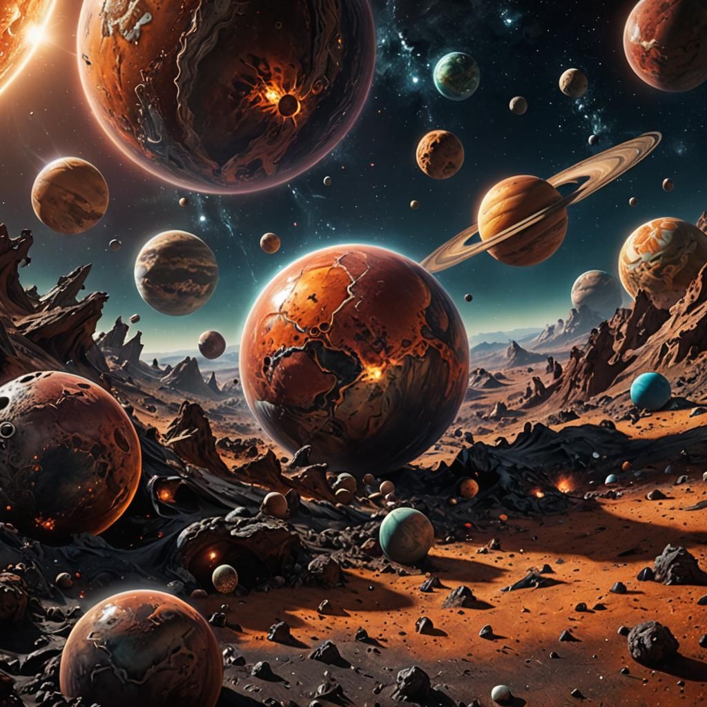 Spectacular Dying Planets in Vibrant Cosmic Space