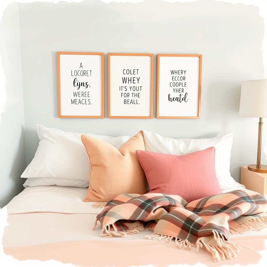 Inviting Bedroom Corner with Pastel Pillows