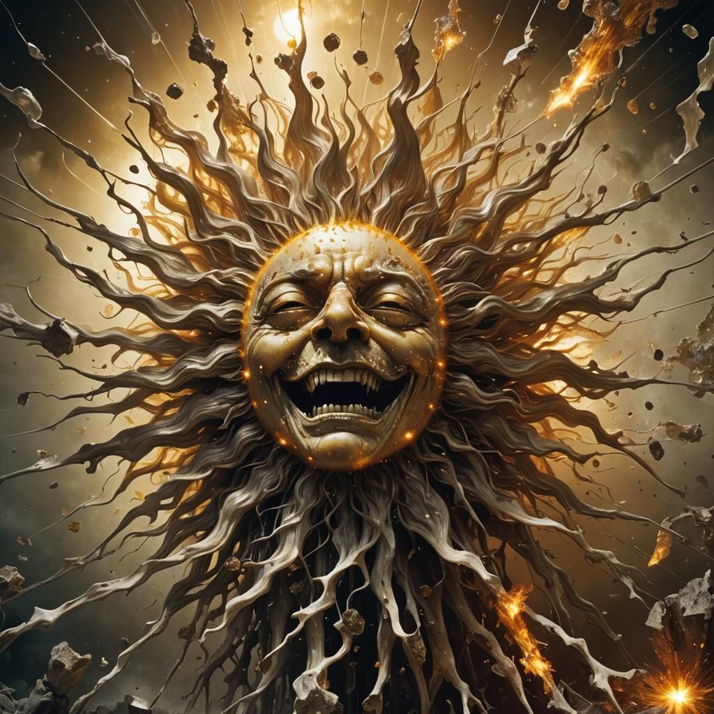 Exploding Sun: Cinematic Surrealism in Digital Art